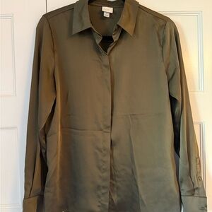 A New Day Women’s Olive Satin Shirt - S